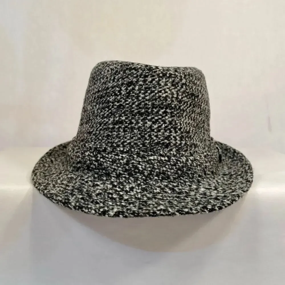 GRAY TWEED FEDORA POLY BLEND SIZE 6-12 MONTHS